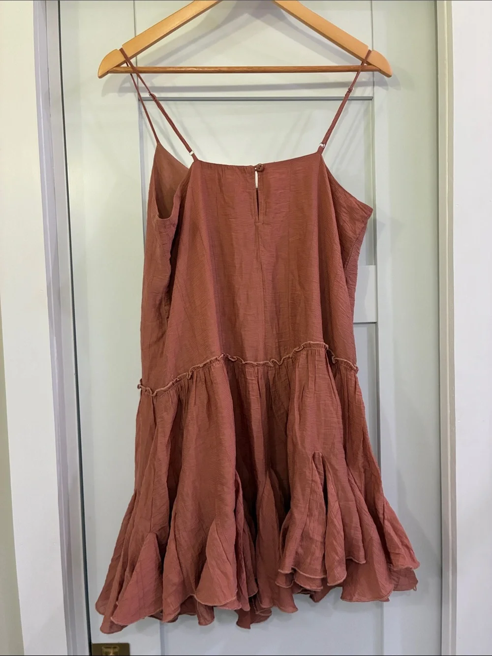 Bluivy Rust Ruffle Mini Dress S - Picture 5 of 6